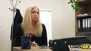 Loan4k. blonde with a natural sweet figure... will she get a loan?