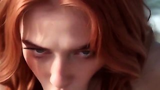 Stunning redhead brunette blonde pov blowjobs in hut beach