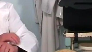 The doctor has to try the new nurse and this blondie gets fucked to be hired