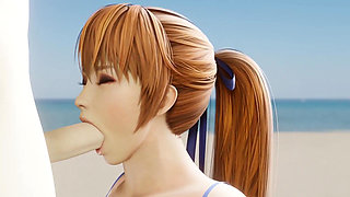 Kasumi Blowjob on the Beach
