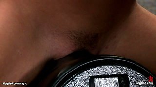 Bound slave monuted on Sybian