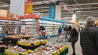 Russian MILF Public Lesbian Fuck with Huge Cucumber to Squirt