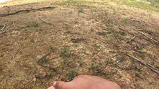 AlmaSol Vlogger at French Nudist Beach Sees a Guy Jerking Off and Sucks His Cock Until He Cums