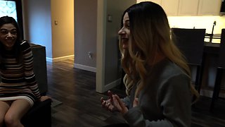 Harmony, Maya, and Chloe's Wild Foursome Fantasy Blowjob