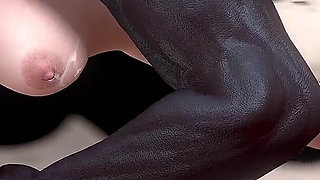 Queen of the Jungle with Big Lactating Tits Fucked and Bred by Black Monster Cock