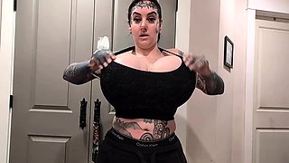 Busty brunette with big boobs rides cock