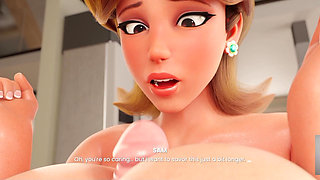 Step-mom Daisy From Mario Sees My Hard Dick and Offer Me to Suck It!!