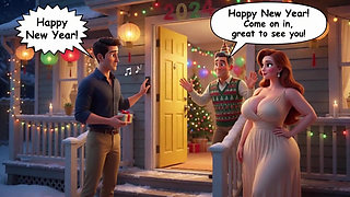 A Taboo New Year Passion Ignites Between Close Friends in the Moonlit Backyard (ai Generated)