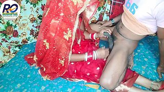 Fast time desi honeymoon video hindi audio Claire Vaise in red saree and blouse having fun
