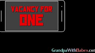 Old dude fucks perverted 21yo slut in wet pussy hole