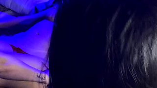Busty brunette slut enjoys extreme amateur pov blowjob
