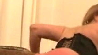Humiliating big red ass whipping kneeling down
