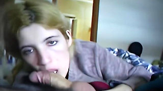 Young Blonde with Sucks Cock with Love and Gets a Cumshot in the End