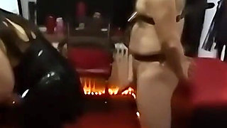 Mature Domme Commands Masked Slave to Bend Over Exposed