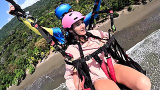 SQUIRTING while PARAGLIDING in Costa Rica