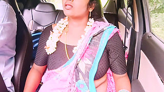 Bhabi Deceives Her Husband While Spending Private Time on Long Drives with Her Stepbrother-in-law. Car Sex Telugu Dirty Talks.