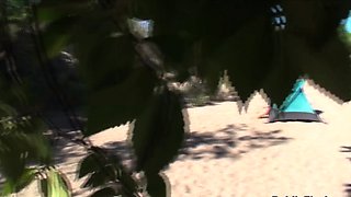 Brunette Amateur Nailed Outdoors In Public