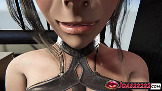 Hot Secretary Cassandra in Night Dress - Face to Face Standing Fuck, Table Missionary & Creampie 3D Hentai!