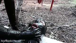 Latex Fetish Play with Rubber Doll