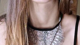 Busty teen Tegan shows off her natural big boobs