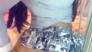 Cute amateur brunette naughty in solo jerking show on camera