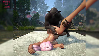 Gol Anime Pregnant Slave Gangbanged by Goblins in Bed