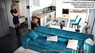 Mistress Julia Teaches How to Break a Slave - Ruined Orgasm & Rough Pegging CBT