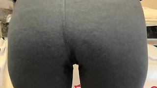 Brunette seductress working her big boobs and hot ass