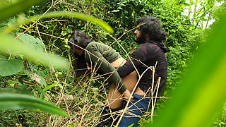 Malayali Couple Hot Outdoor Sex in Forest, Wild Forest Outdoor Sex of Malayali Couple