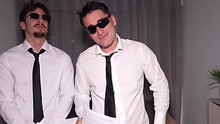 Perfectly shaped brunette hottie shared and DPed by a pair of serious dudes