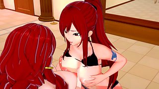 Anime erotica, climax, 3D action