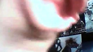 Close-up webcam footage of a woman's pussy and ass