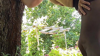 Mature Wife Gardening Outside in Pantyhose Gets Fucked by Her Horny Husband
