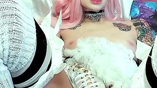 Blond Teen Fucks Her Pussy With a Glass Toy