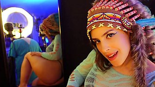 Close up teen foot worship