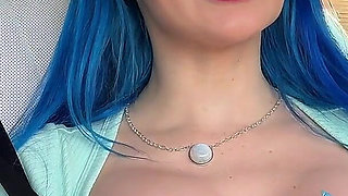 Fucking Jewelz Blue in a Tesla!