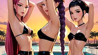 KPop Trio Orgy