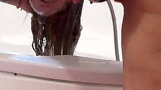 Hair Wash Bent Over the Bath Tub 3