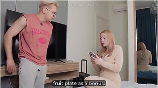 Stepson Creampies Stepmom In Hotel Share Bed Petting!