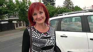 Czech Streets 111 Mrs Irena loves money and cocks