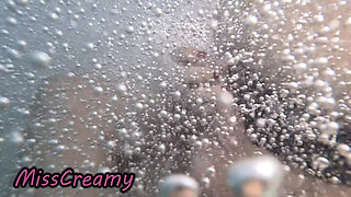 Public Pool Stepsister Dick Flash Risky Handjob Crowd Watching Cumshot 4K
