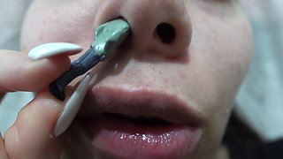 My Giantess Stepsister Puts Tiny Stepbrother in Her Nose as Punishment and Plays with Him