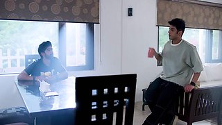 Indian pair celebrating their anniversary inside bedroom