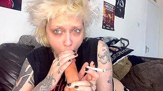 Silent Smoking Handjob JOI Blowjob Spit Long Tongue