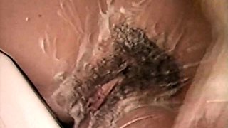 Amateur blonde pierced slut threesome and blowjob