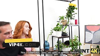 Red head action with precious Cherry Candle from Hunt4k