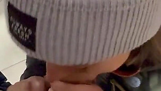 Cheating Wife Begs for Creampie During Sneaky Hookup in Public Washroom