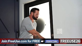 Stepfather's day surprise gone crazy - nerdy stepdaughter's cherry gets popped