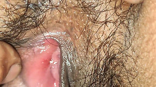 Eating girlfriend tight hairy pussy and fucking hard and sucking pussy