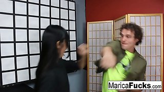 Master Marica teaches ninja Student Robby the way
